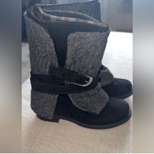 Muk Luks Black and Gray Boots